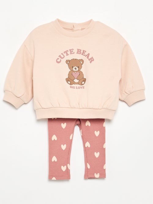 Conjunto sudadera estampada + legging - Kiabi Conjunto sudadera estampada + legging - Kiabi