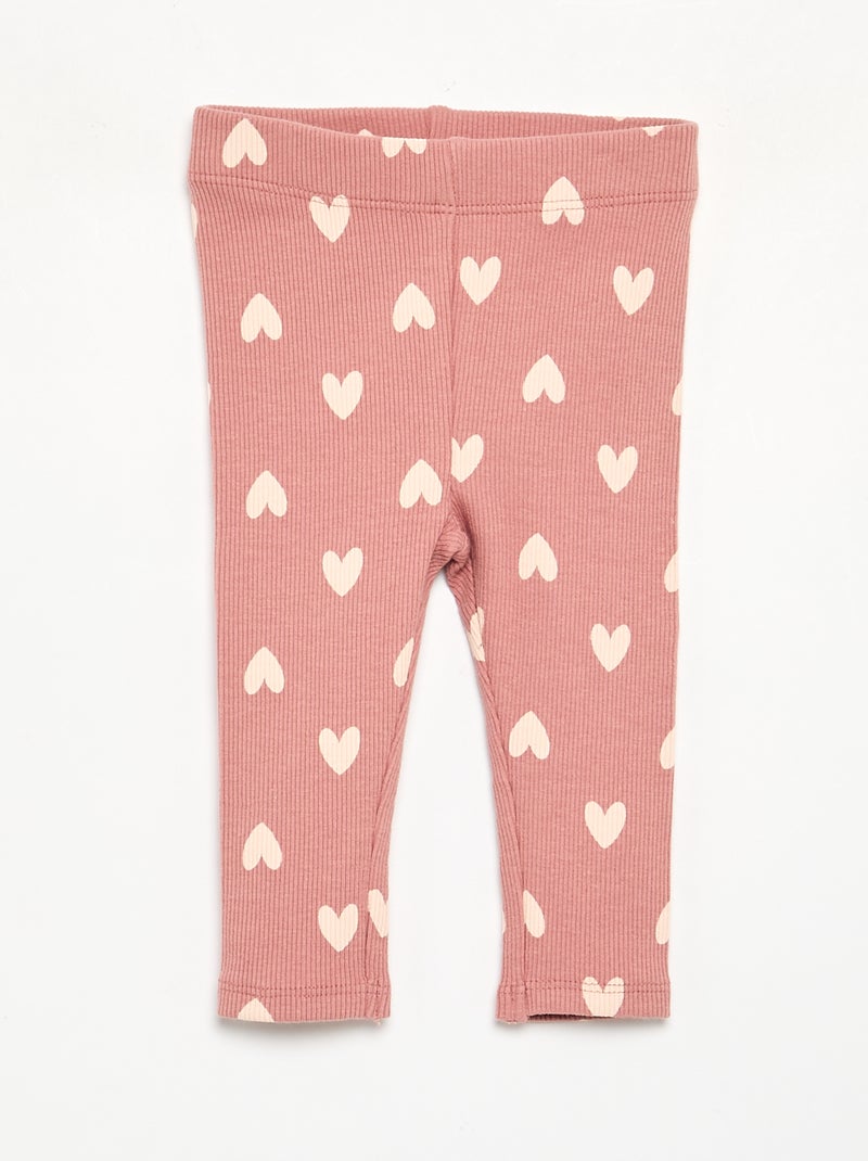 Conjunto sudadera estampada + legging Rosa - Kiabi