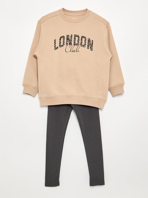 Conjunto sudadera + legging - 2 piezas - Kiabi