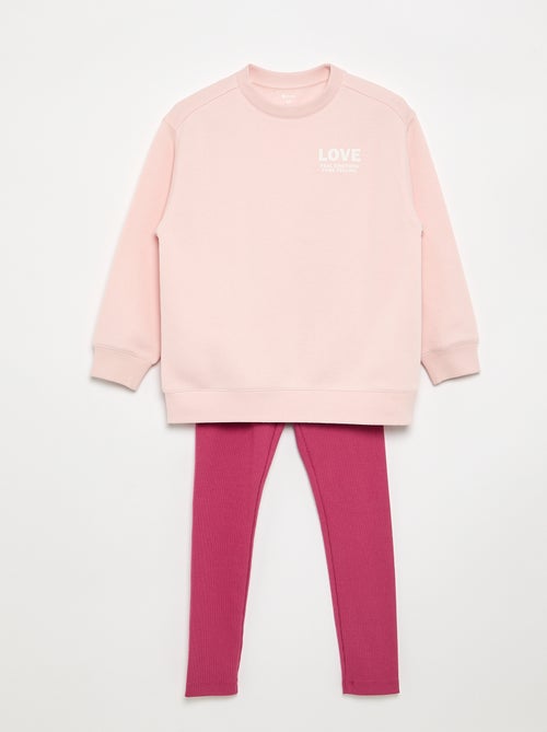 Conjunto sudadera + legging - 2 piezas - Kiabi
