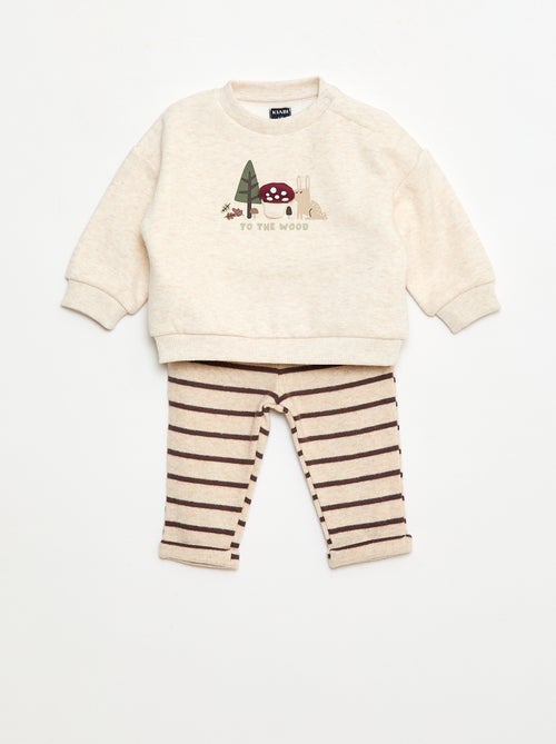 Conjunto sudadera + leggings con dibujo - Kiabi