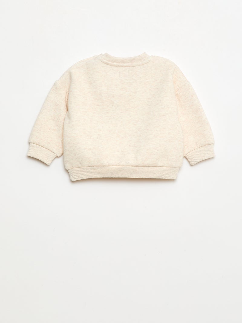 Conjunto sudadera + leggings con dibujo Beige - Kiabi