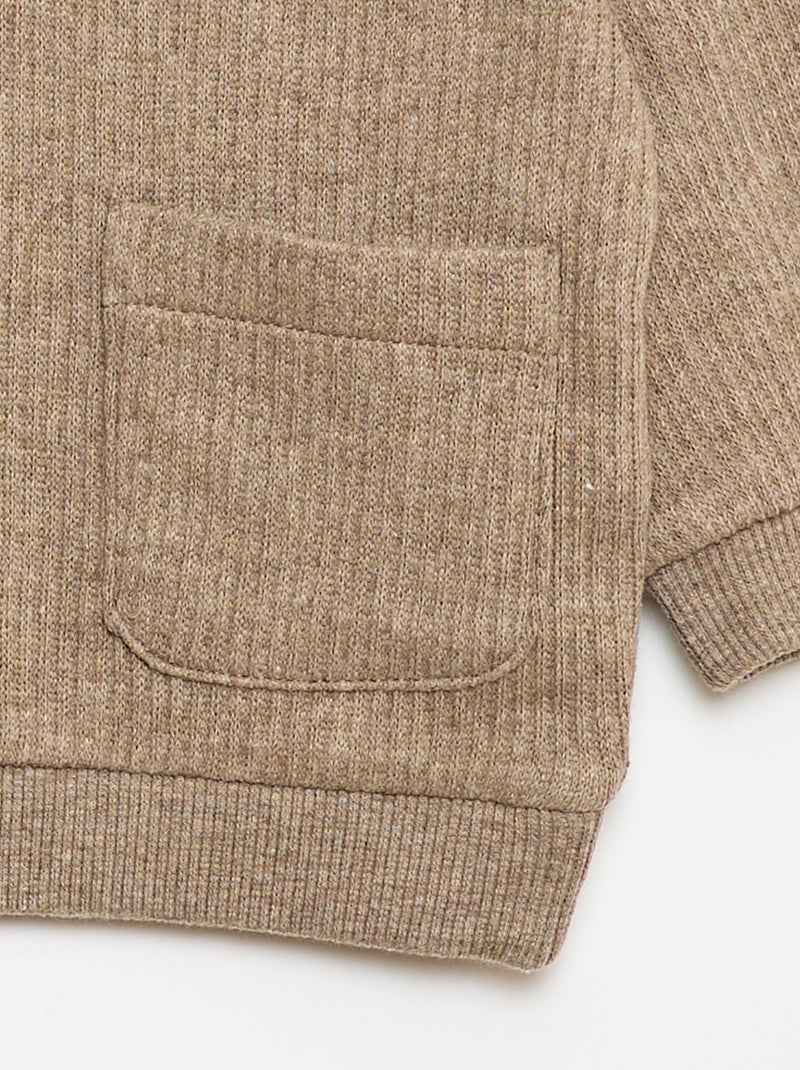 Conjunto sudadera + leggings de canalé - 2 piezas Beige - Kiabi