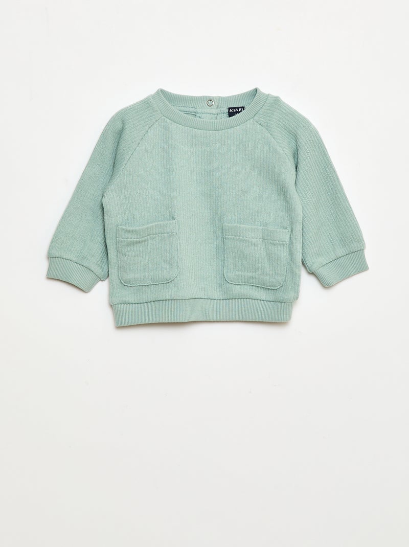 Conjunto sudadera + leggings de canalé - 2 piezas Verde - Kiabi