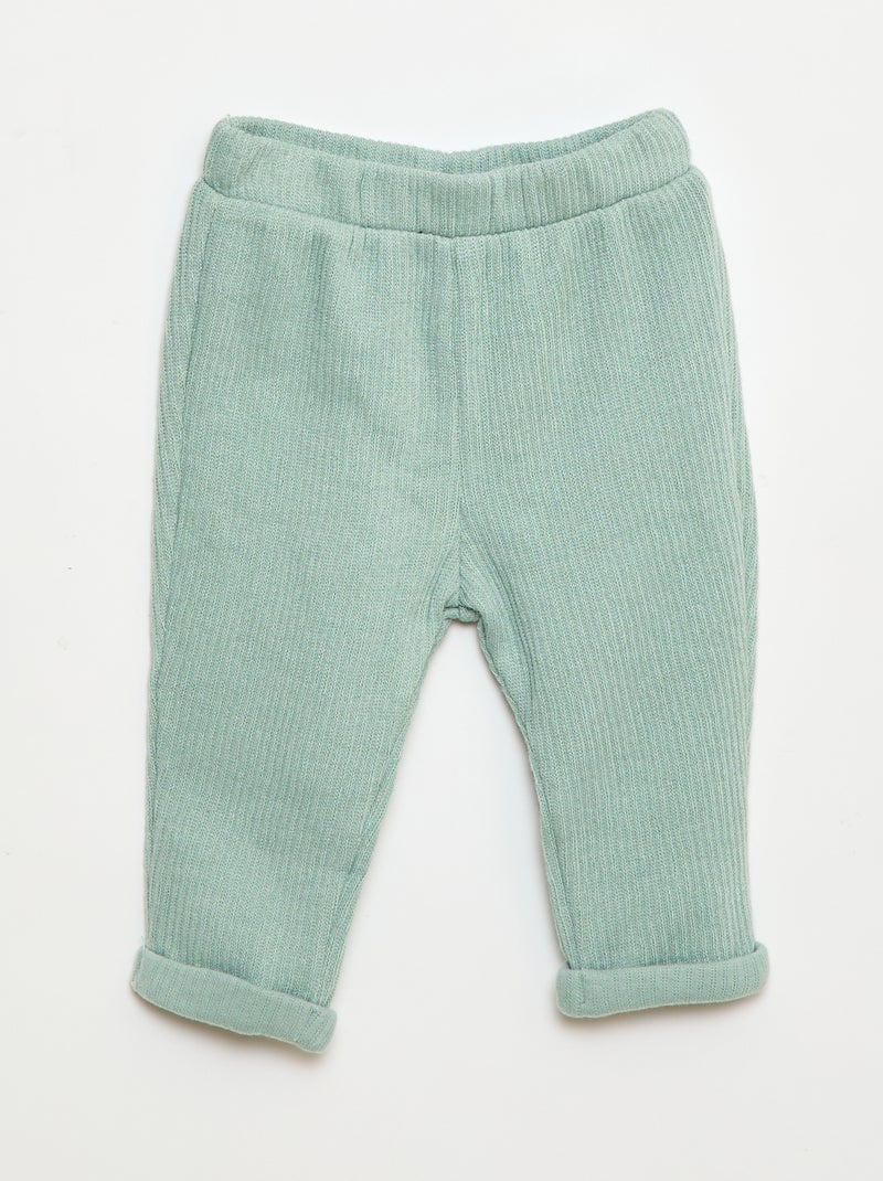Conjunto sudadera + leggings de canalé - 2 piezas Verde - Kiabi