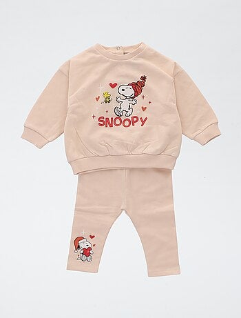 Conjunto sudadera + leggings 'Snoopy' en polar de algodón
