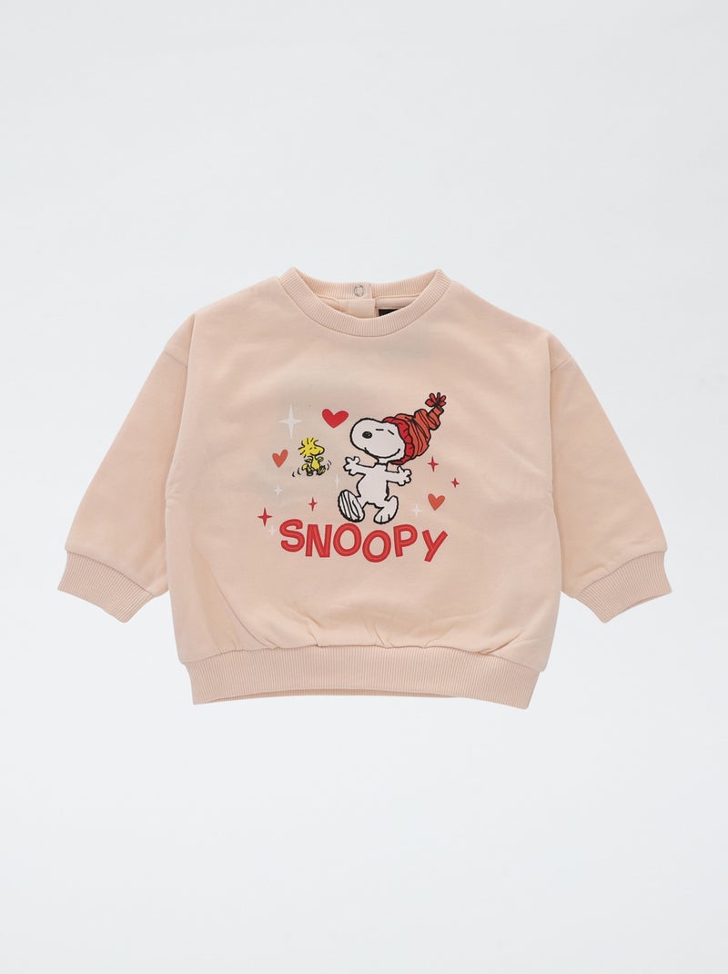 Conjunto sudadera + leggings 'Snoopy' en polar de algodón Rosa - Kiabi