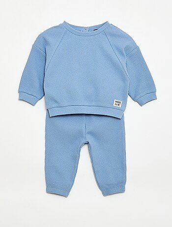 Conjunto sudadera + pantalón chándal de nido de abeja - 2 piezas