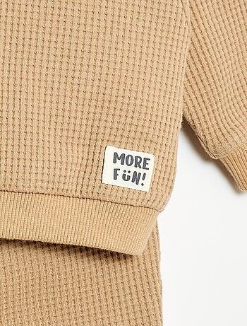 Conjunto sudadera + pantalón chándal de nido de abeja - 2 piezas