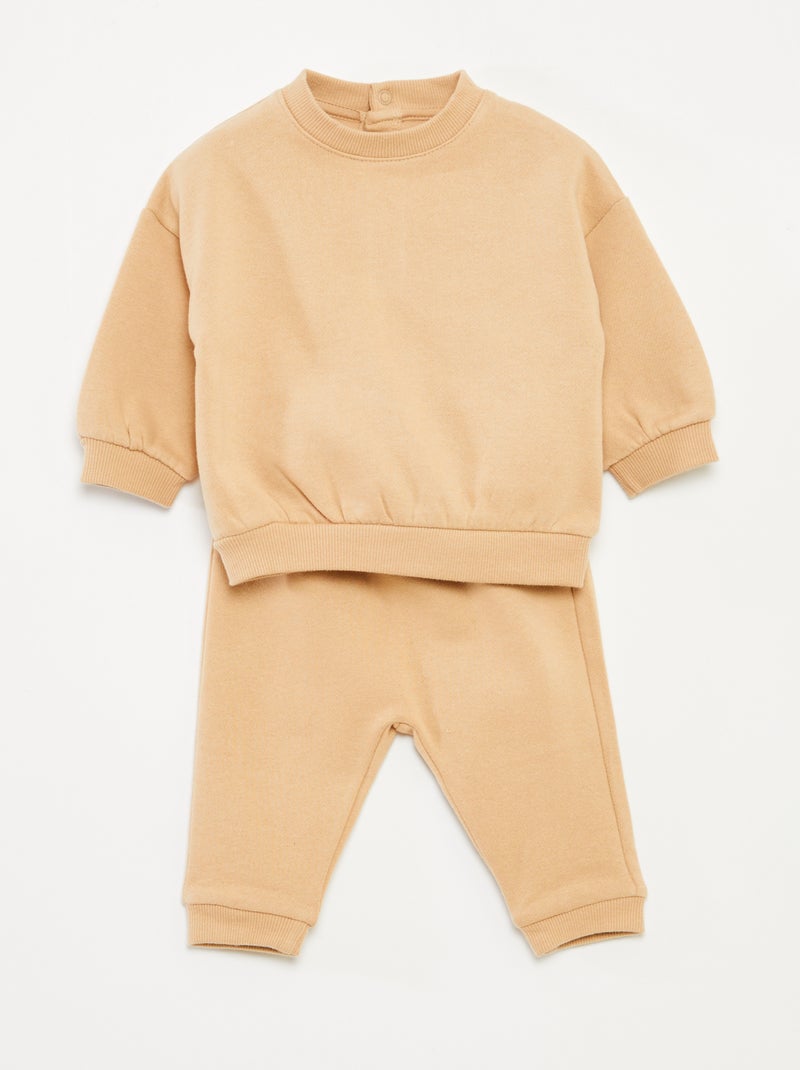 Conjunto sudadera + pantalón de chándal - 2 piezas Beige - Kiabi