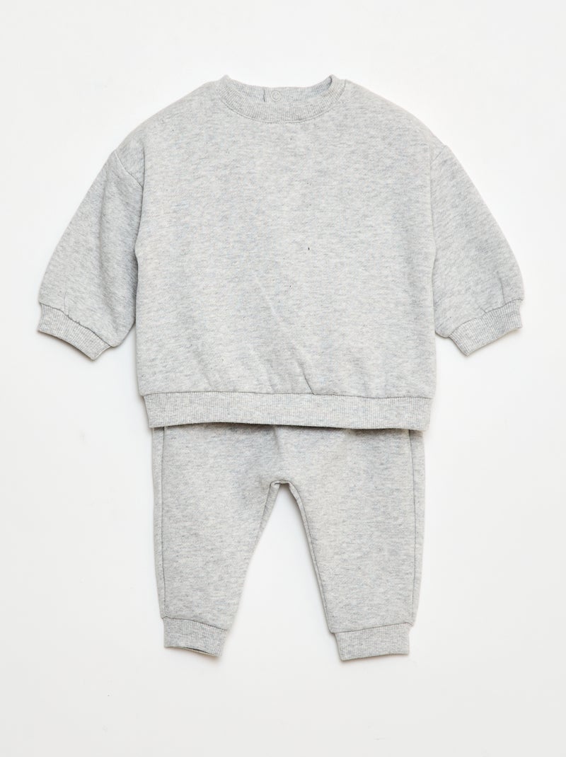 Conjunto sudadera + pantalón de chándal - 2 piezas Gris - Kiabi