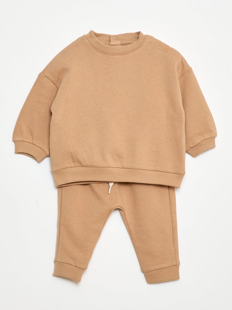 Conjunto sudadera + pantalón de chándal - 2 piezas Marron - Kiabi