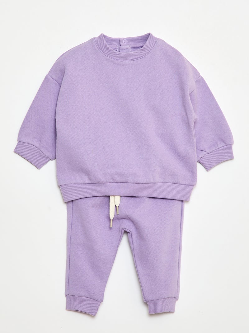 Conjunto sudadera + pantalón de chándal - 2 piezas Purpura - Kiabi