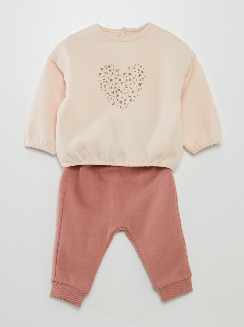 Conjunto sudadera + pantalón de chándal - 2 piezas ROSA - Kiabi