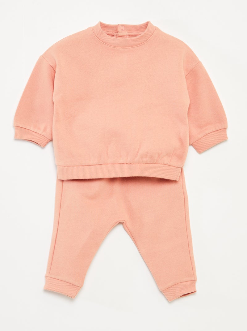 Conjunto sudadera + pantalón de chándal - 2 piezas Rosa - Kiabi
