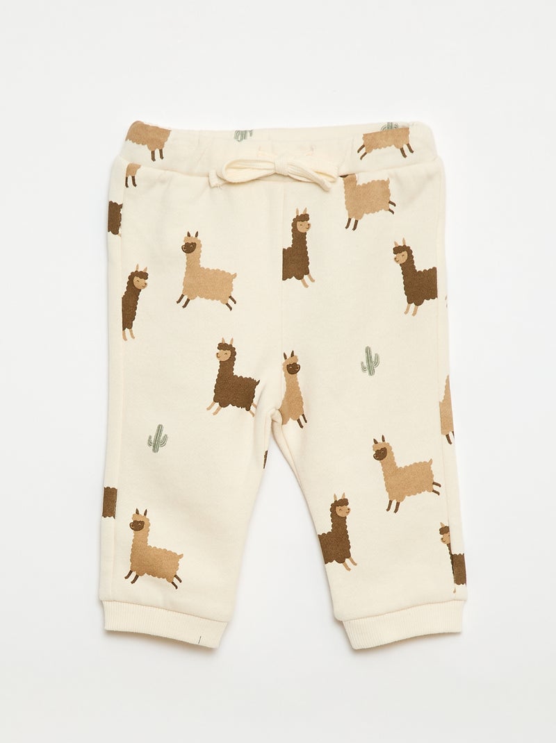 Conjunto sudadera + pantalón de chándal con estampado fantasía - 2 piezas Beige - Kiabi