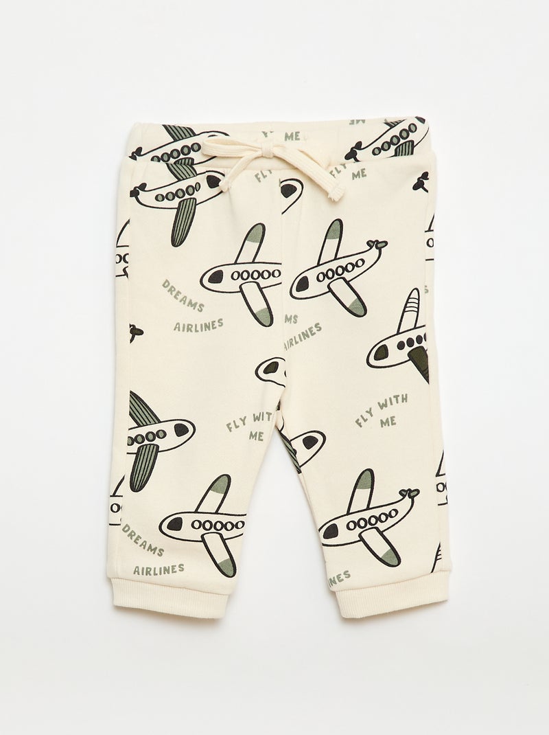 Conjunto sudadera + pantalón de chándal con estampado fantasía - 2 piezas Beige - Kiabi