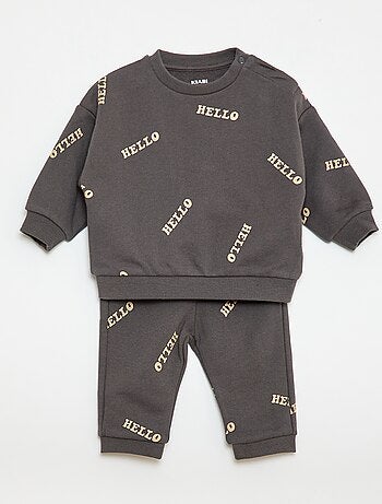 Conjunto sudadera + pantalón de chándal con estampado fantasía - 2 piezas