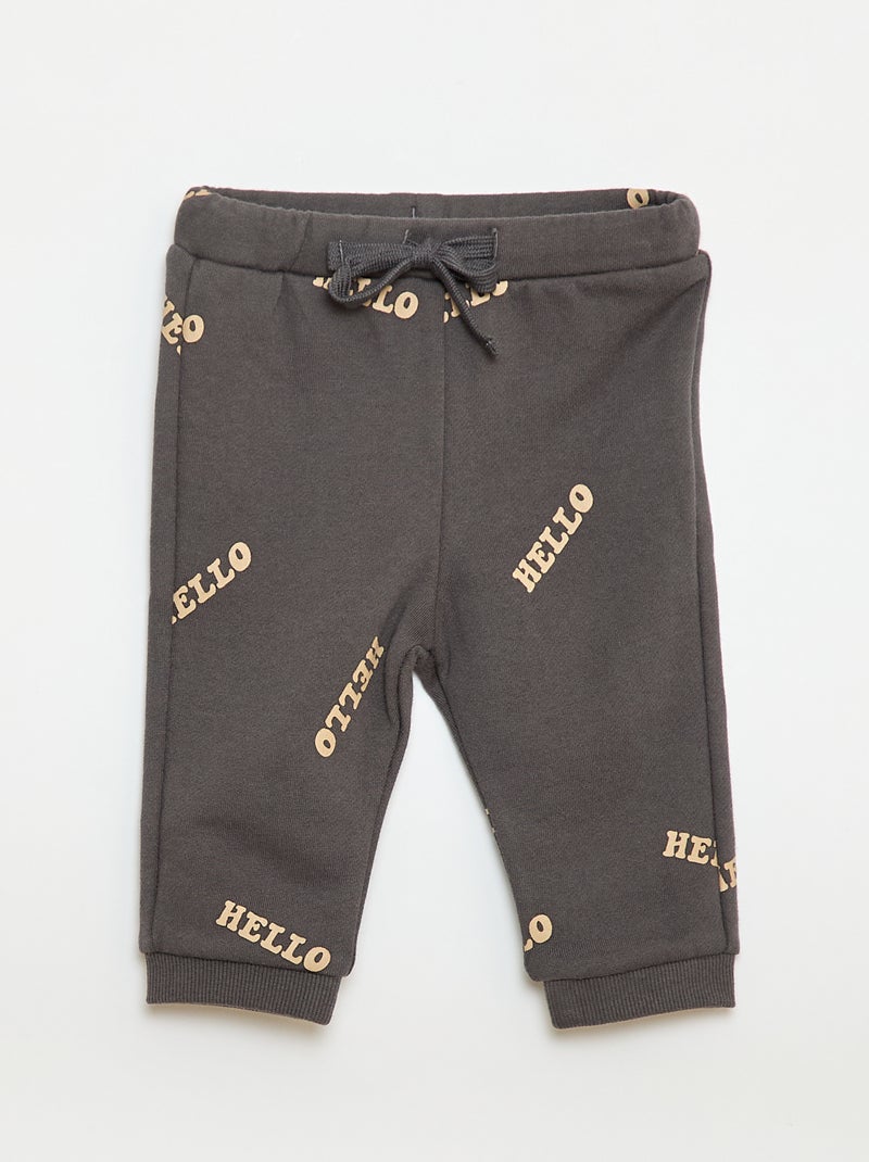 Conjunto sudadera + pantalón de chándal con estampado fantasía - 2 piezas Gris - Kiabi
