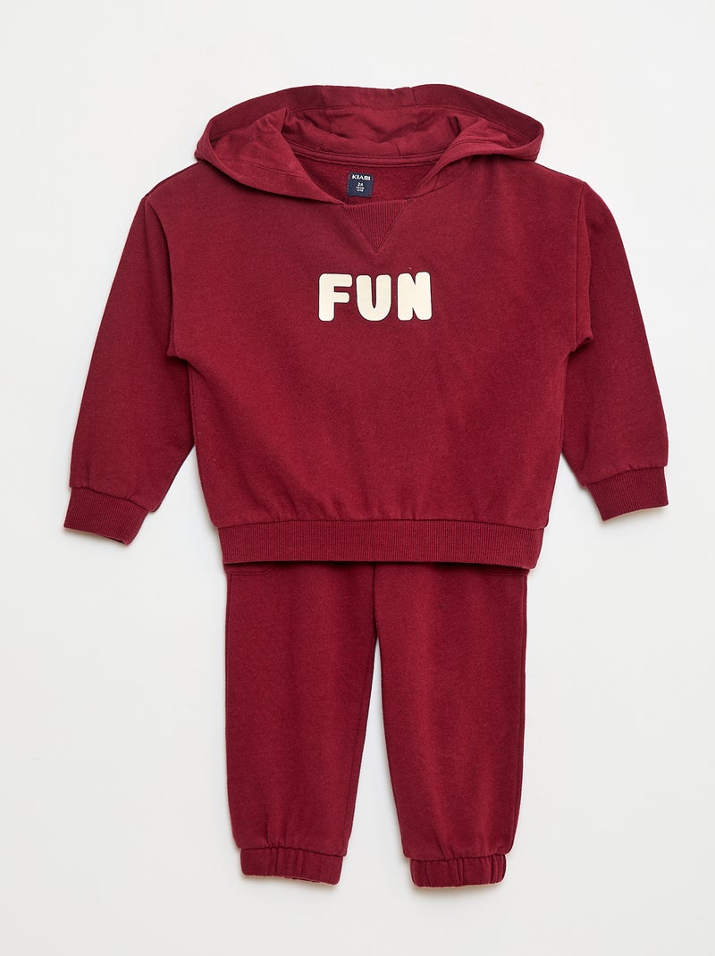 Conjunto sudadera + pantalón de chándal Rojo - Kiabi