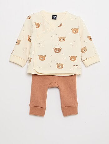 Conjunto sudadera + pantalón de felpa - 2 piezas