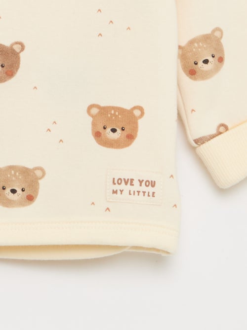 Conjunto sudadera + pantalón de felpa - 2 piezas - Kiabi