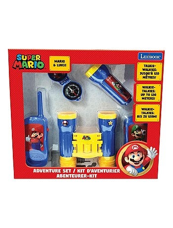 conjunto Super Mario aventura con walkie talkies de hasta 120 m, prismáticos y brújula