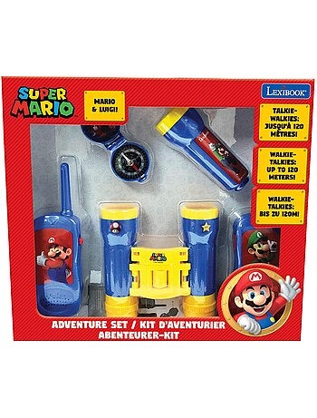 conjunto Super Mario aventura con walkie talkies de hasta 120 m, prism?ticos y br?jula