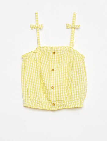 Conjunto top + falda de rayas de tejido de crepé - 2 piezas