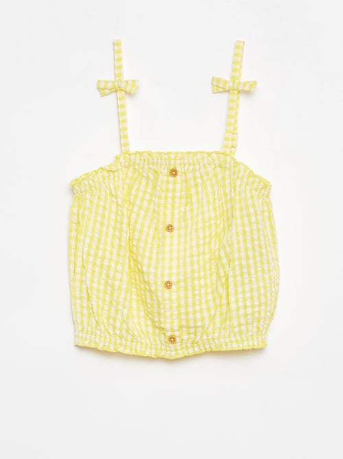 Conjunto top + falda de rayas de tejido de crepé - 2 piezas - Kiabi