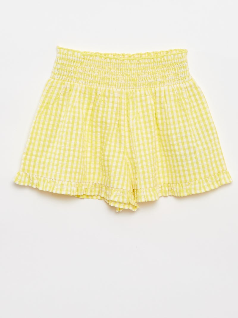 Conjunto top + falda de rayas de tejido de crepé - 2 piezas Amarillo - Kiabi