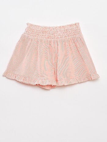 Conjunto top + falda de rayas de tejido de crepé - 2 piezas