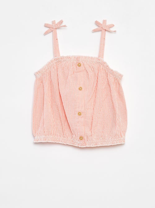 Conjunto top + falda de rayas de tejido de crepé - 2 piezas - Kiabi