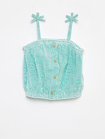 Conjunto top + falda de rayas de tejido de crepé - 2 piezas