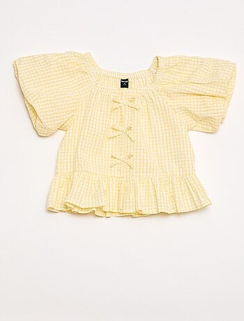 Conjunto top + pantalón con detalles de algodón