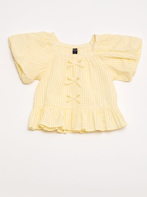 Conjunto top + pantalón con detalles de algodón - Kiabi