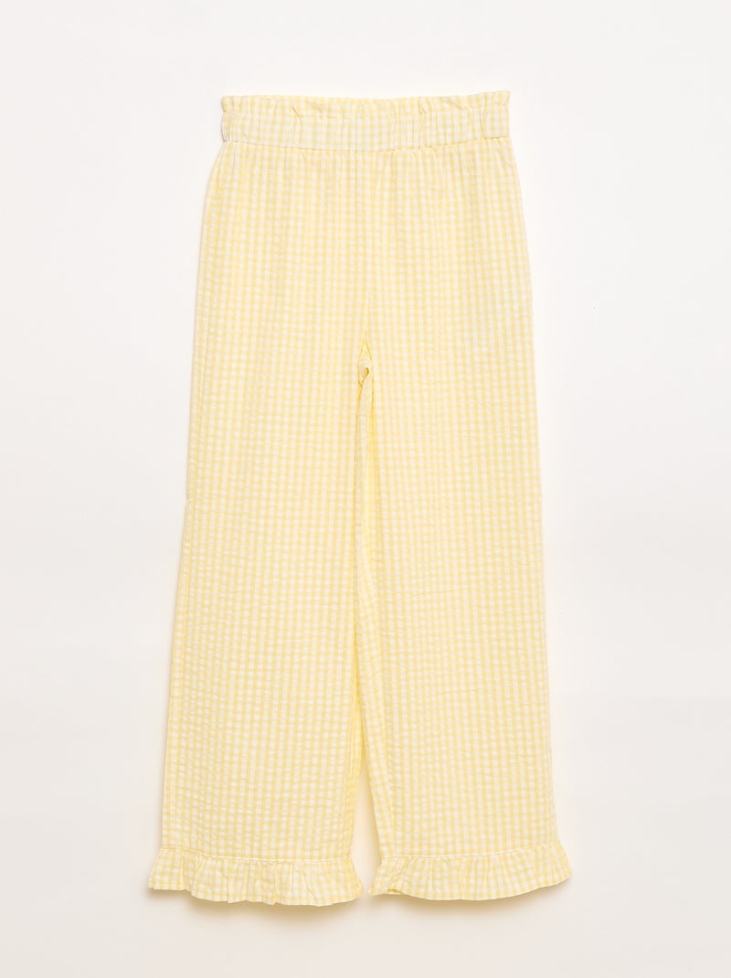 Conjunto top + pantalón con detalles de algodón Amarillo - Kiabi