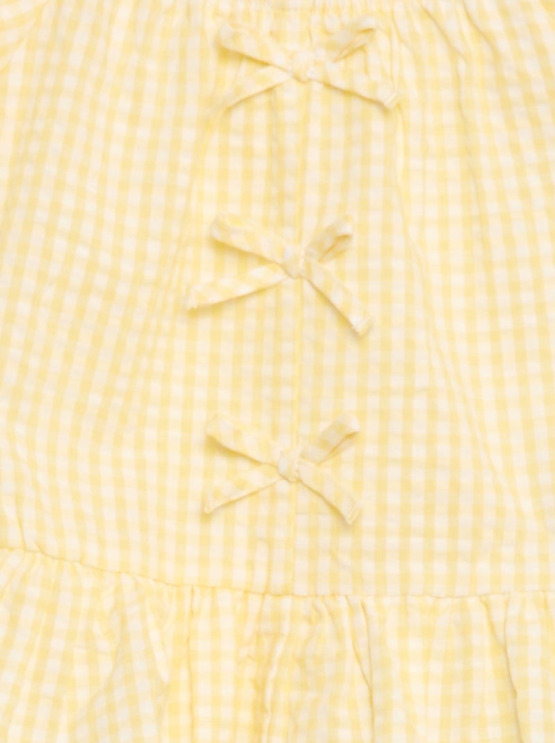 Conjunto top + pantalón con detalles de algodón Amarillo - Kiabi