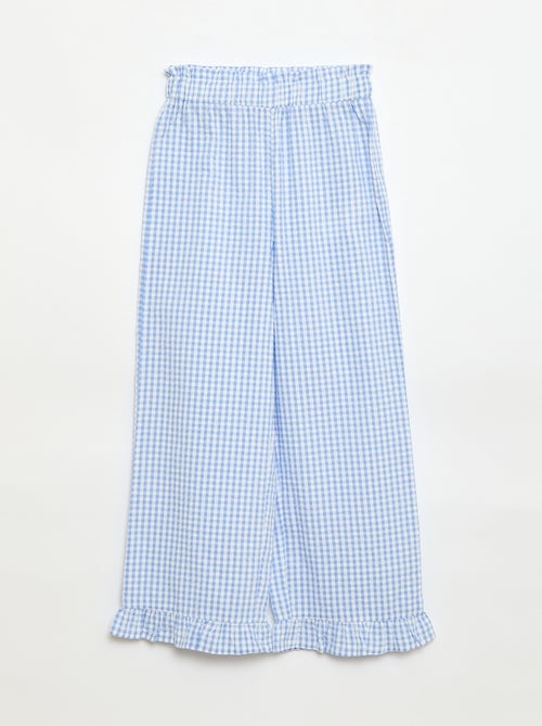 Conjunto top + pantalón con detalles de algodón - Kiabi Conjunto top + pantalón con detalles de algodón - Kiabi