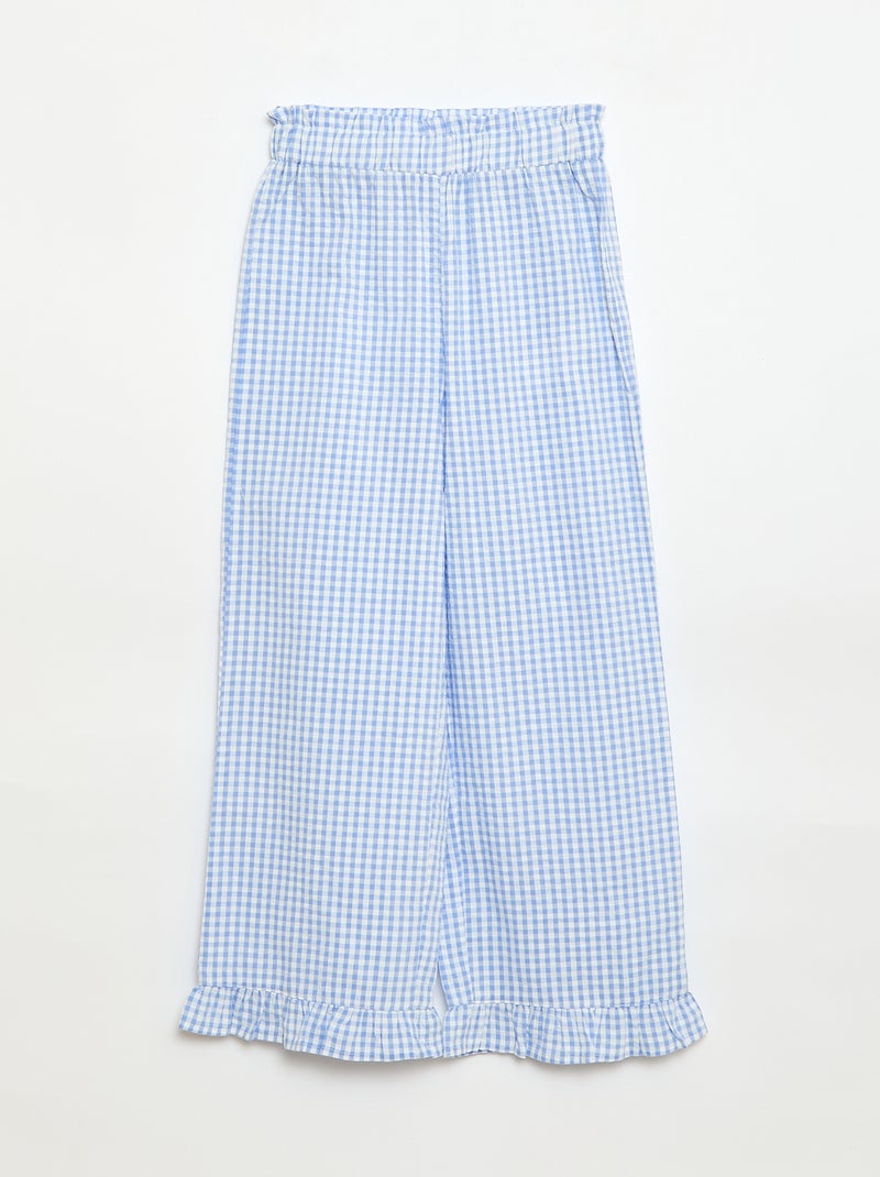 Conjunto top + pantalón con detalles de algodón Azul - Kiabi