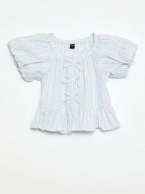 Conjunto top + pantalón con detalles de algodón - Kiabi