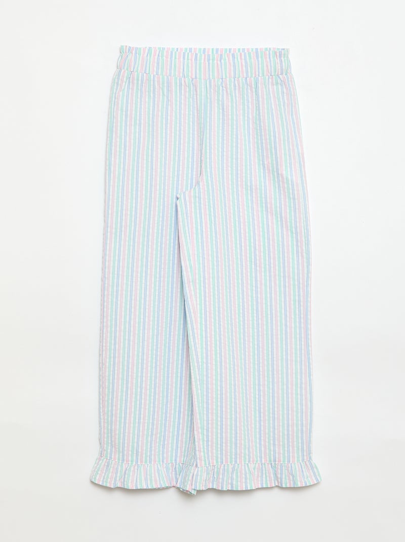 Conjunto top + pantalón con detalles de algodón Blanco - Kiabi