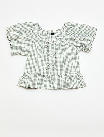 Conjunto top + pantalón con detalles de algodón