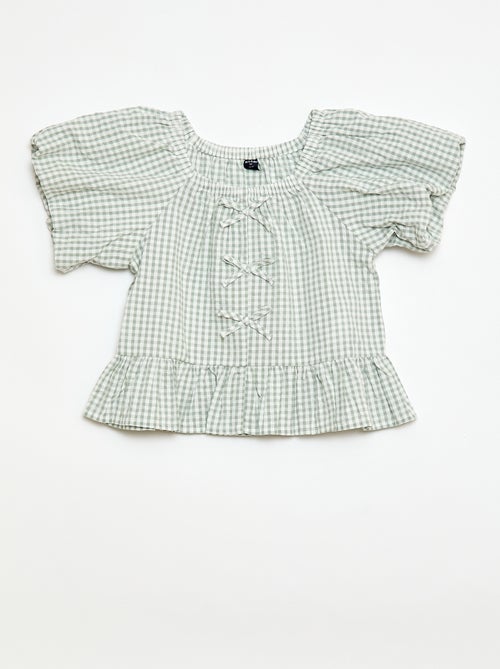 Conjunto top + pantalón con detalles de algodón - Kiabi