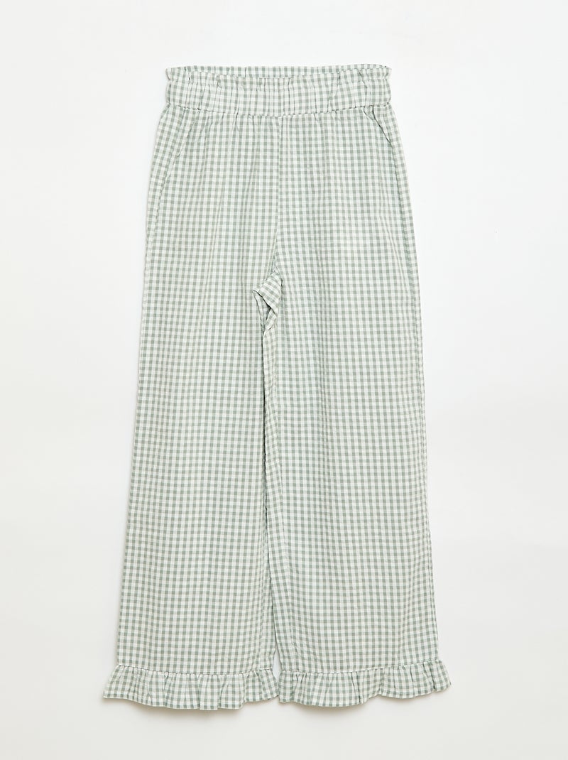 Conjunto top + pantalón con detalles de algodón Kaki - Kiabi