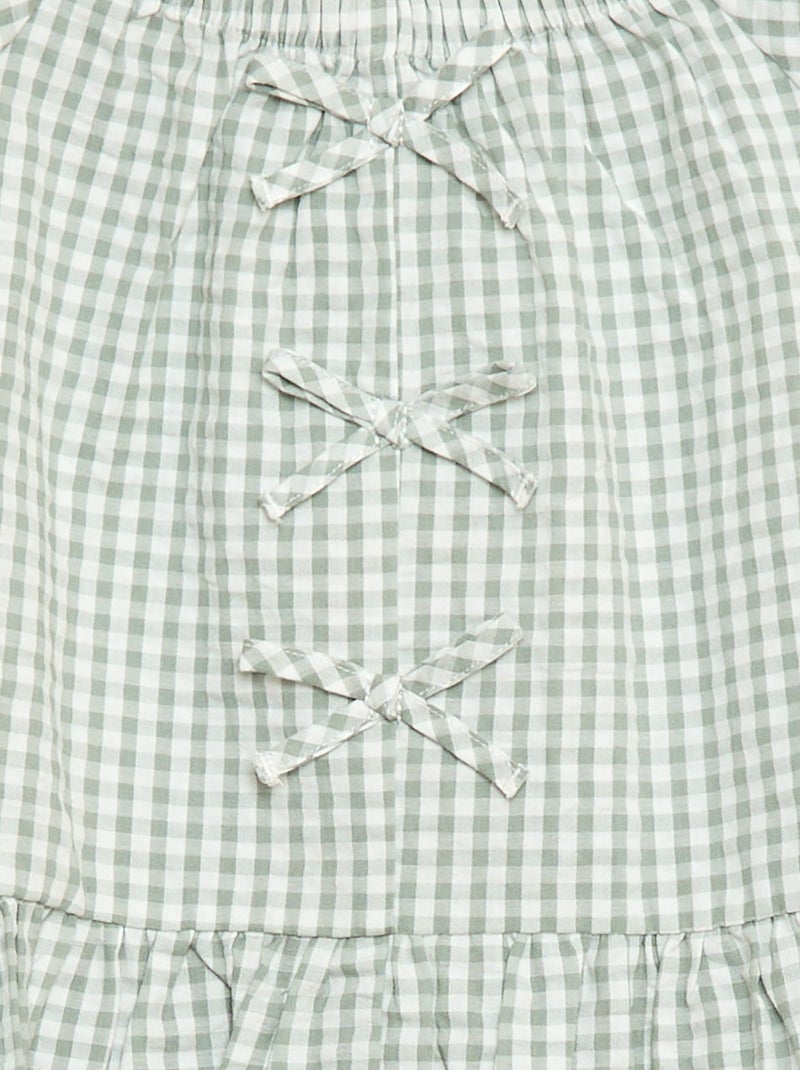 Conjunto top + pantalón con detalles de algodón Kaki - Kiabi