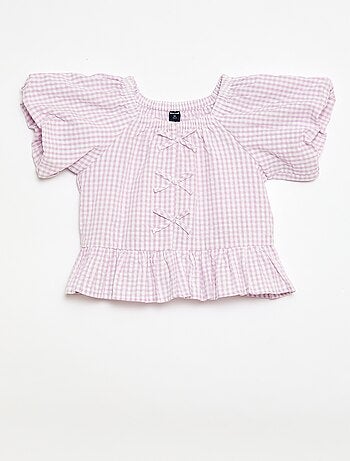 Conjunto top + pantalón con detalles de algodón