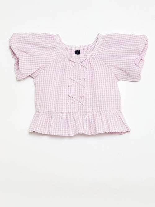 Conjunto top + pantalón con detalles de algodón - Kiabi