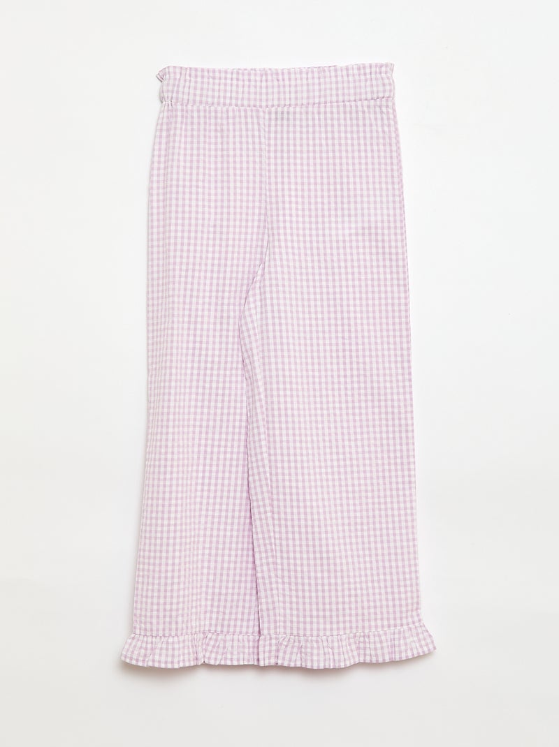 Conjunto top + pantalón con detalles de algodón Purpura - Kiabi