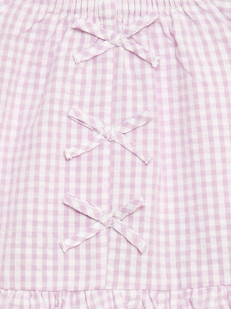 Conjunto top + pantalón con detalles de algodón Purpura - Kiabi
